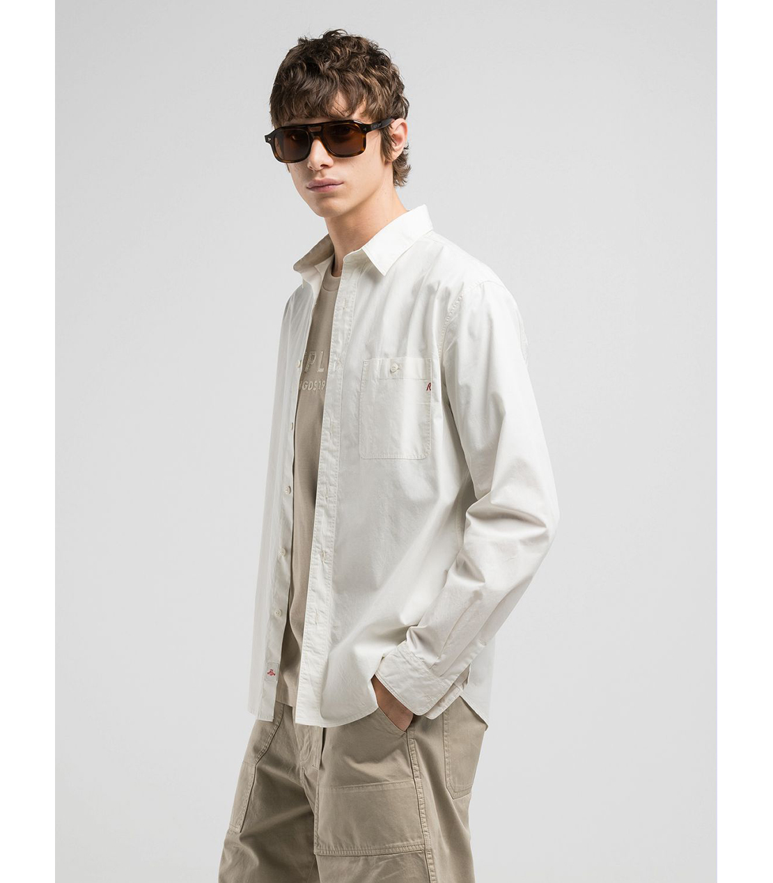 Ｒロゴ コットンポプリンシャツ 詳細画像 オフホワイト 5